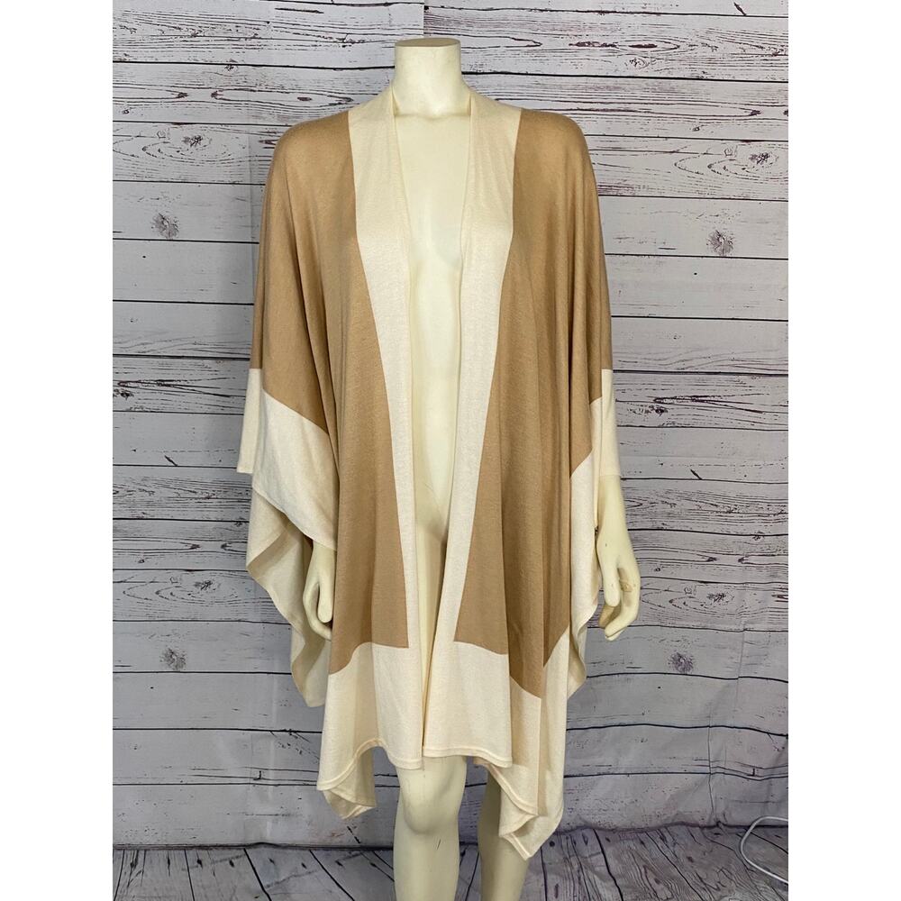 Lauren Ralph Lauren Two-Tone Knit Ruana, cape, shawl size large - Picture 12 of 12